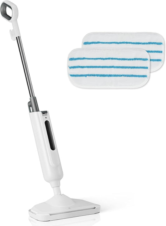 Elevon Steam Mop with 2 Washable Pads for Floor Cleaning, Lightweight Floor Steamer Cleaner for Hardwood Tile Laminate Floors Carpet, Gray