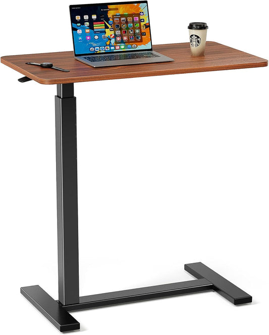 Elevon Overbed Bedside Table with Wheels, Adjustable Hospital &amp; Home Use Bed Table, Rolling Laptop Table, Mobile Standing Desk