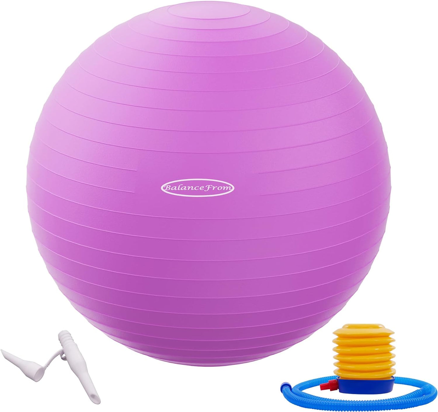 Signature Fitness Anti-Burst and Slip Resistant Exercise Ball Yoga Ball Fitness Ball Birthing Ball with Quick Pump, 2,000-Pound Capacity, Multiple Sizes