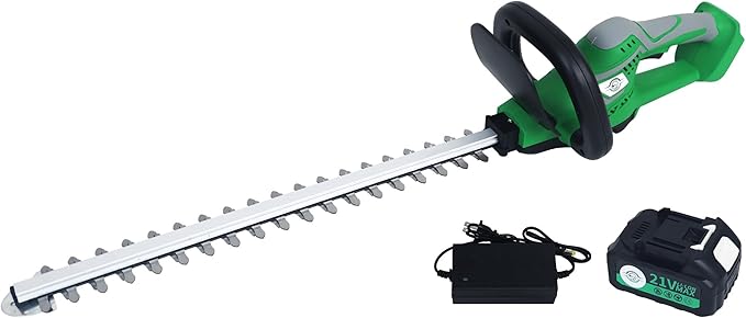 CaliGreen Tools 21V 22" Cordless Laser Cut Hedge Trimmer 3.0Ah Battery and Charger Included
