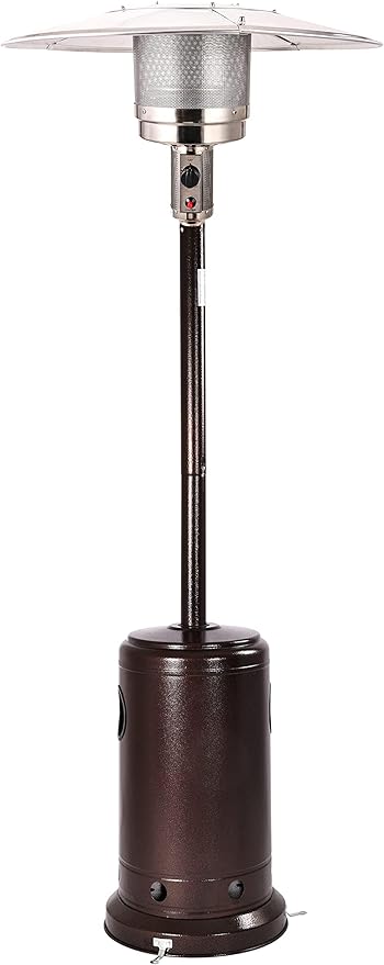 Elevon 48,000 BTU Outdoor Propane Patio Heater with Wheels, Commercial & Residential, Bronze