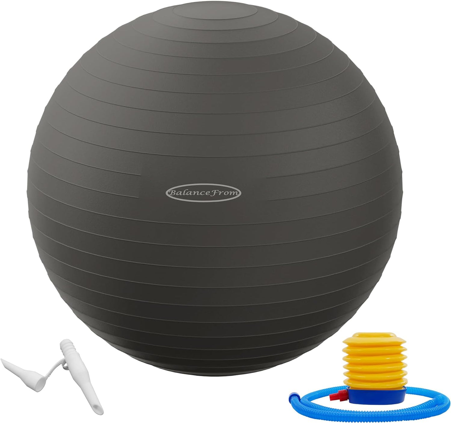 Signature Fitness Anti-Burst and Slip Resistant Exercise Ball Yoga Ball Fitness Ball Birthing Ball with Quick Pump, 2,000-Pound Capacity, Multiple Sizes