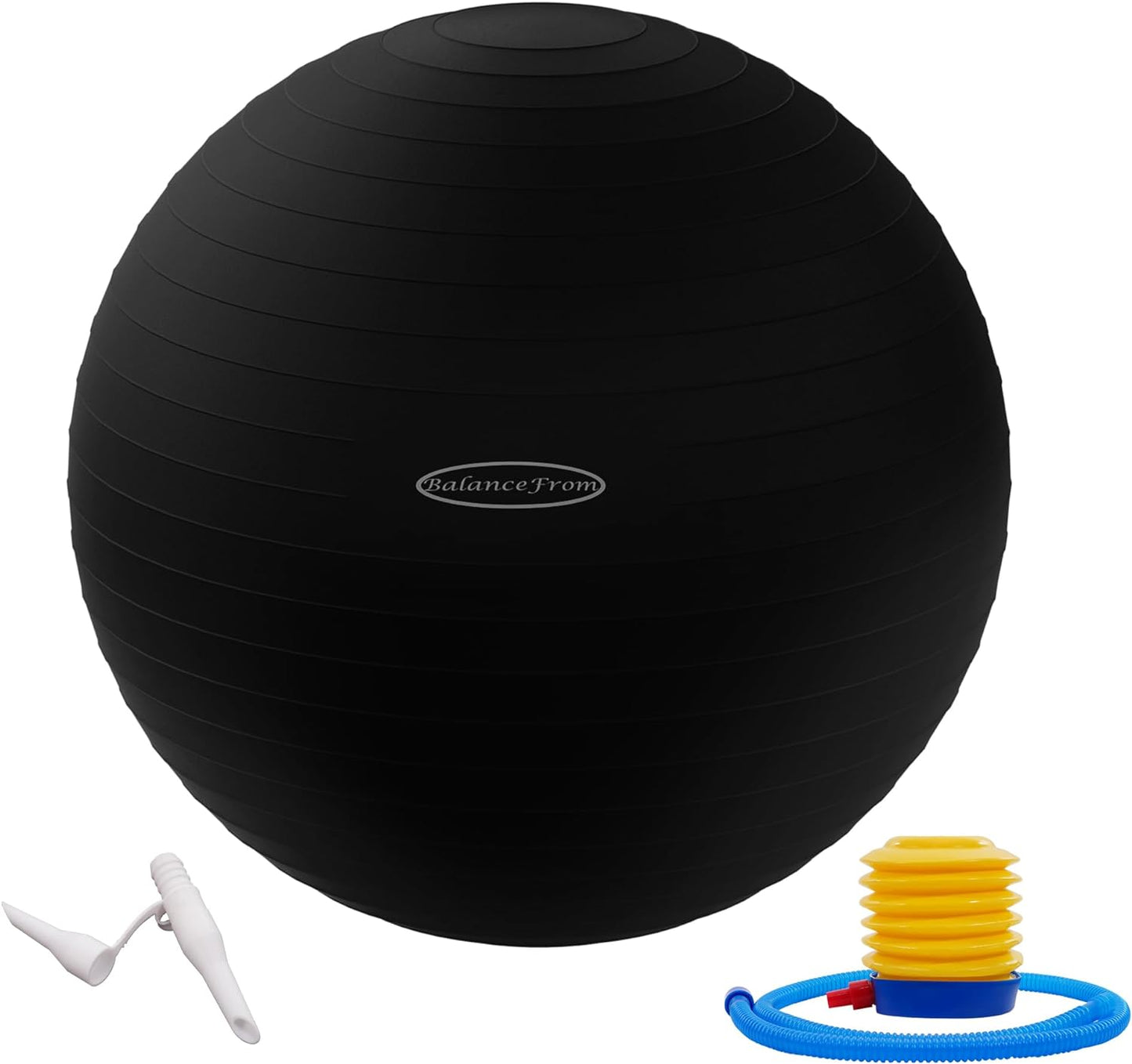 Signature Fitness Anti-Burst and Slip Resistant Exercise Ball Yoga Ball Fitness Ball Birthing Ball with Quick Pump, 2,000-Pound Capacity, Multiple Sizes