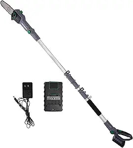 CaliGreen Tools 20V 8" Cordless Polesaw Pole Saw 10FT Reach Great For Pruning and Trimming Branches 2.5Ah Battery and Charger Included