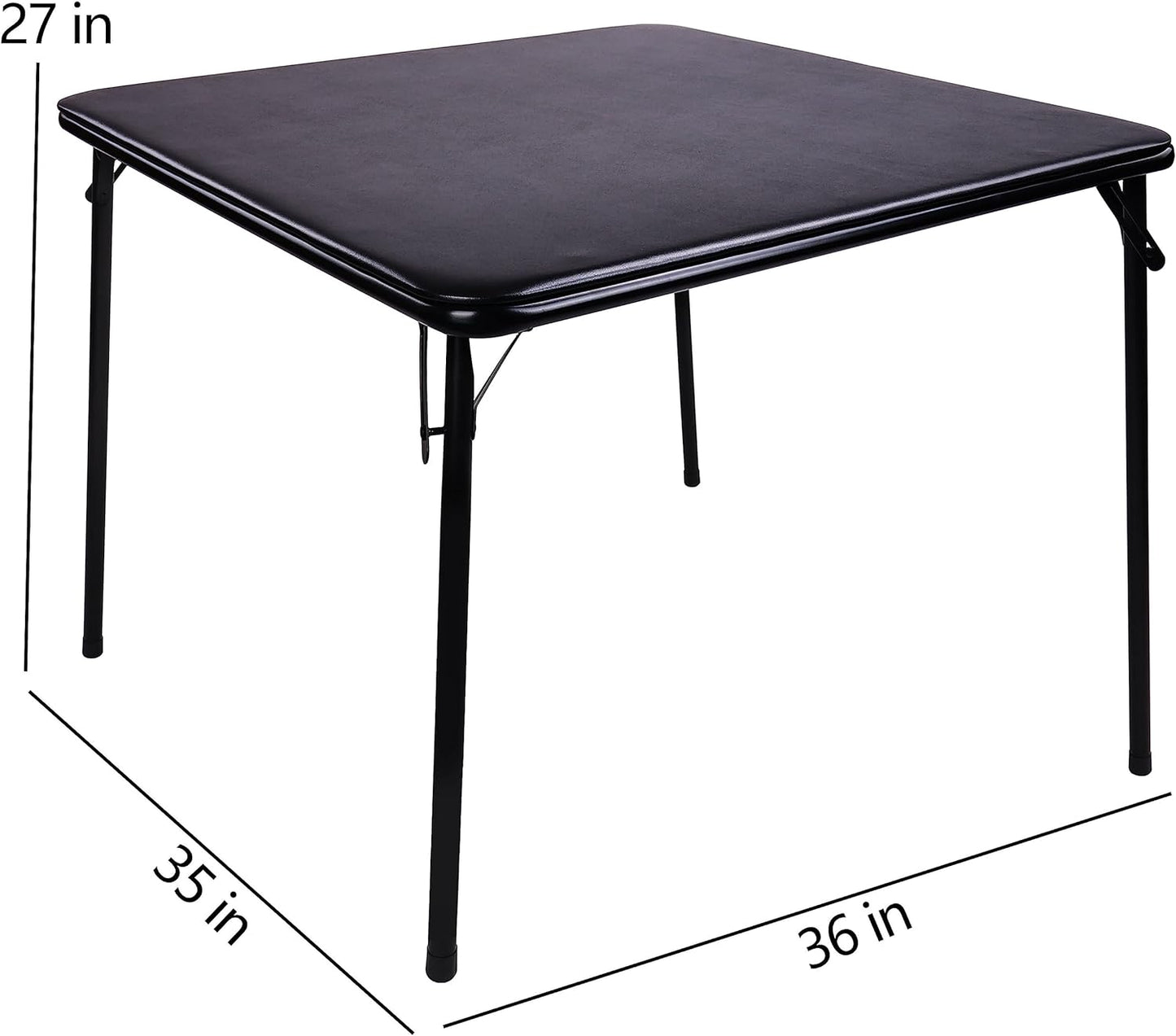 Signature Square 36-Inch Folding Card Table Collapsible Legs for Portability and Storage Vinyl Upholstery