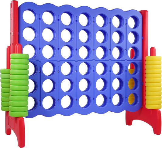 Elevon Giant 4-to-Score Game Set, 4-in-A-Row Jumbo with 42 Jumbo Rings & Quick-Release Slide, 3.6FT Tall Indoor & Outdoor Yard Family Connect Game, Holiday Party & Family Game