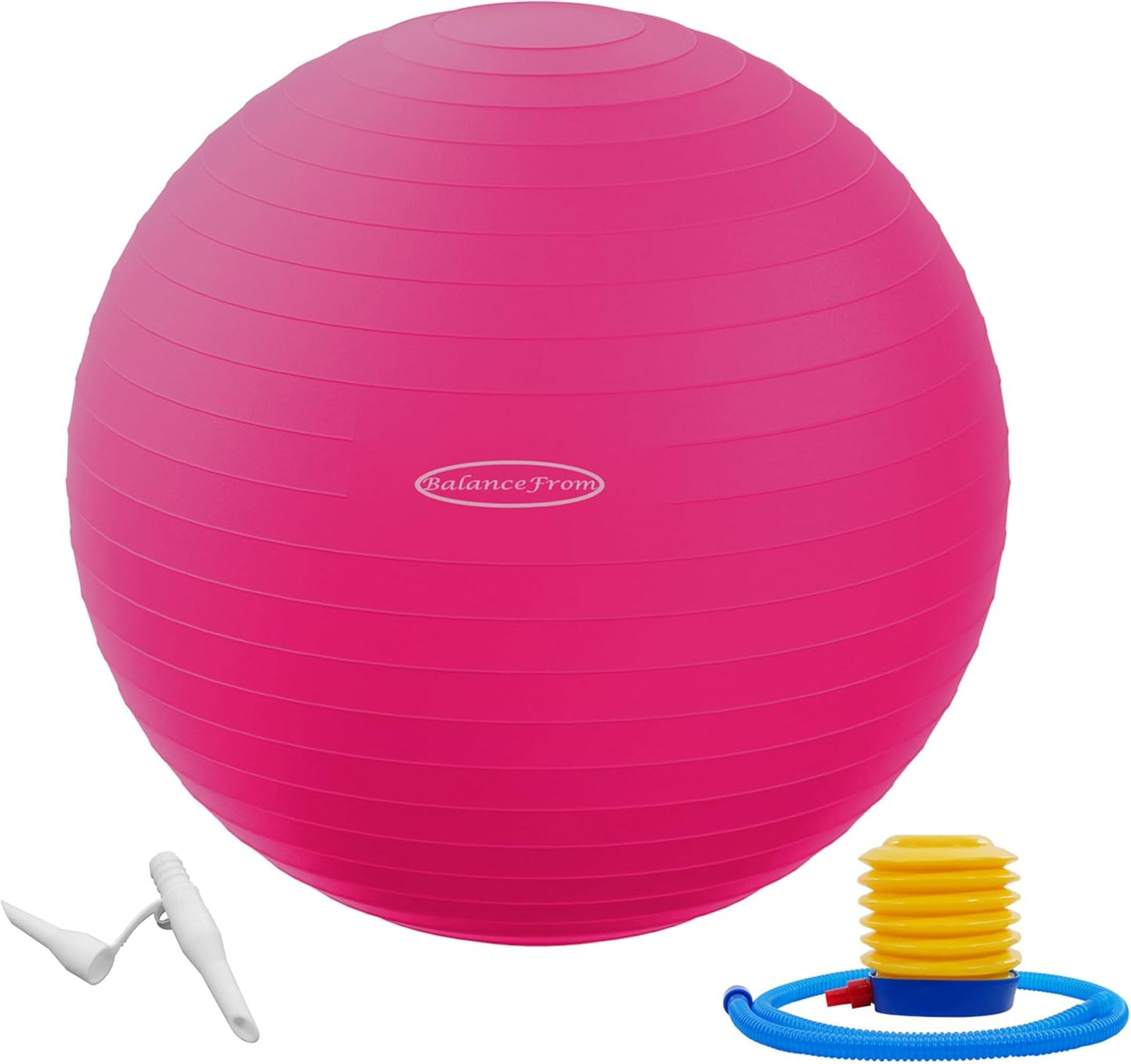 Signature Fitness Anti-Burst and Slip Resistant Exercise Ball Yoga Ball Fitness Ball Birthing Ball with Quick Pump, 2,000-Pound Capacity, Multiple Sizes