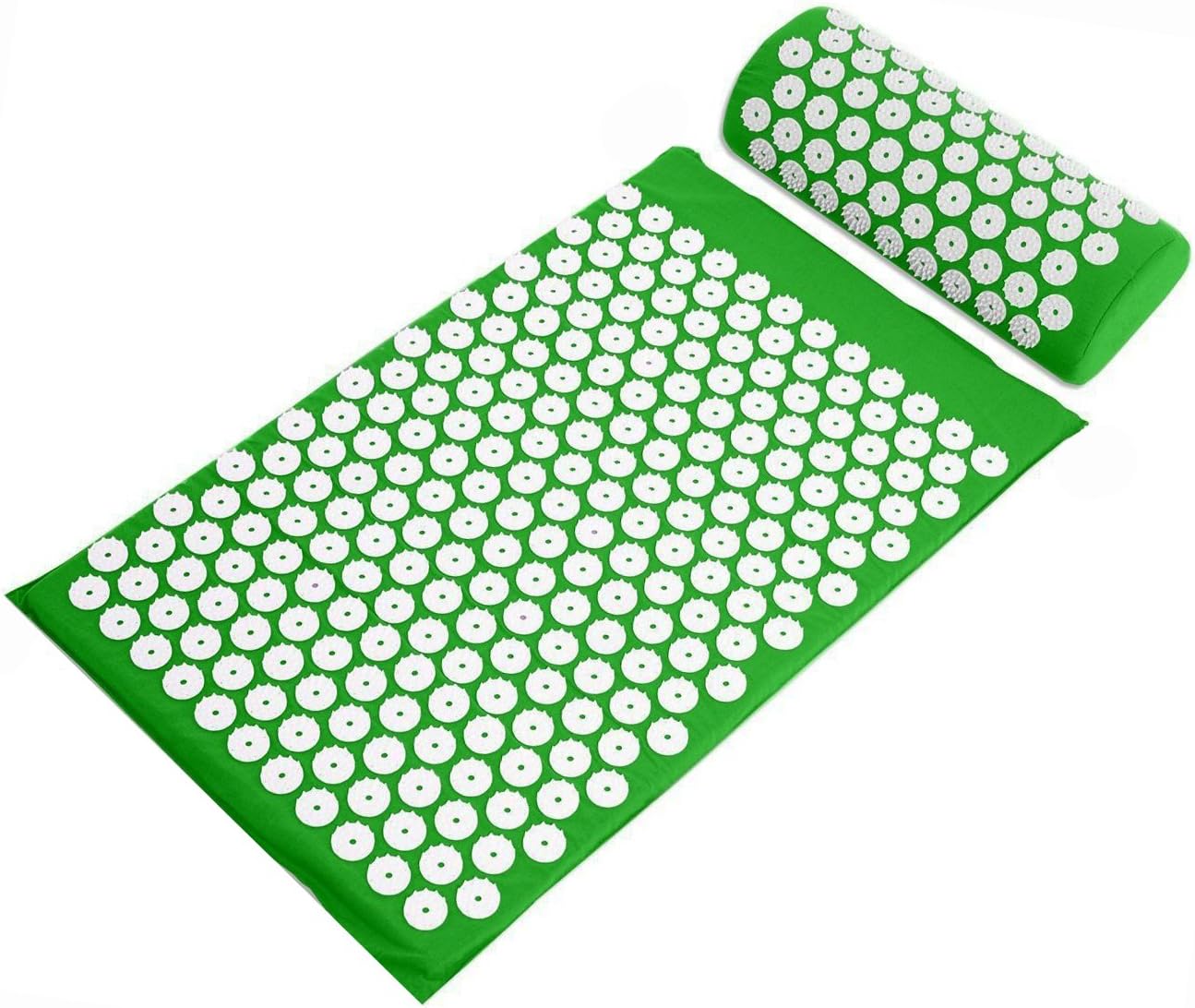 Signature Fitness Acupressure Mat and Pillow Set for Back/Neck Pain, Acupuncture Products to Relieve Muscle Fatigue, Improve Insomnia for Sedentary People, Acupuncture Eases Stress, Massage Mat