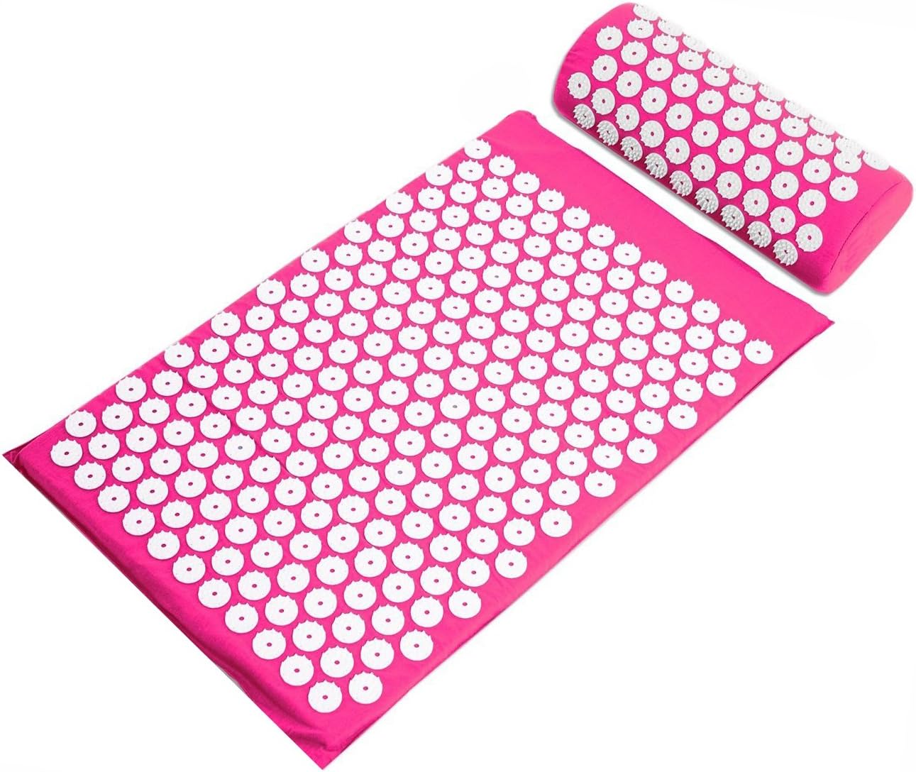 Signature Fitness Acupressure Mat and Pillow Set for Back/Neck Pain, Acupuncture Products to Relieve Muscle Fatigue, Improve Insomnia for Sedentary People, Acupuncture Eases Stress, Massage Mat