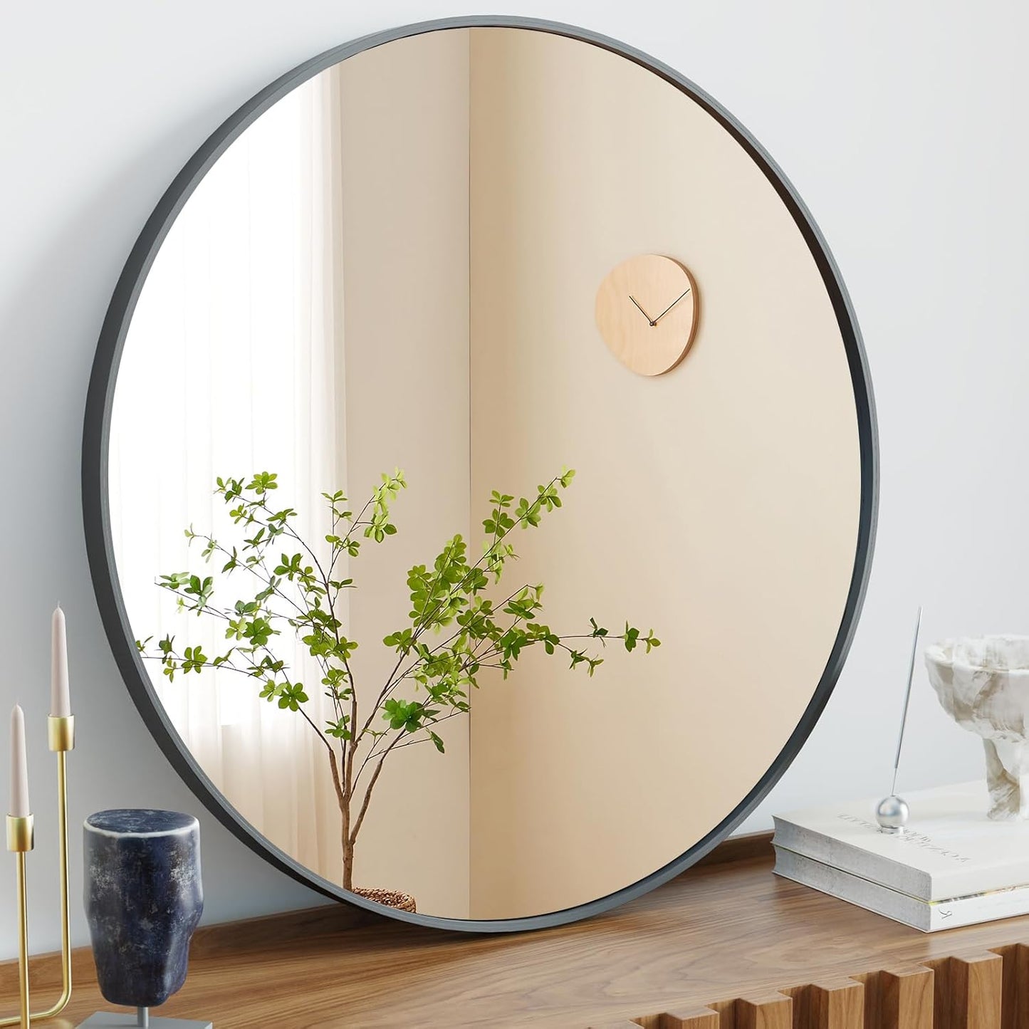 Elevon Gold Round Wall Mirror 20 Inch, Bathroom Mirrors for Over Sink, Circle Mirror for Bathroom, Entryway, Bedroom, Vanity
