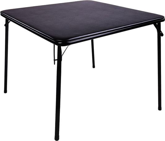 Signature Square 36-Inch Folding Card Table Collapsible Legs for Portability and Storage Vinyl Upholstery