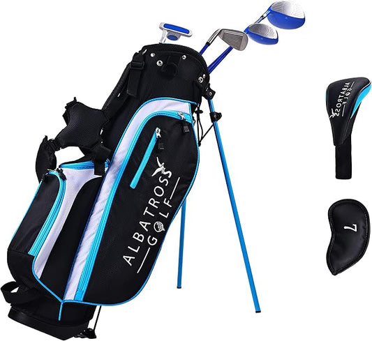 Elevon Junior Complete Golf Club Set with Stand Bag for Age 3-12, 7-Piece or 8-Piece Set, Right Hand, Ages 3-5