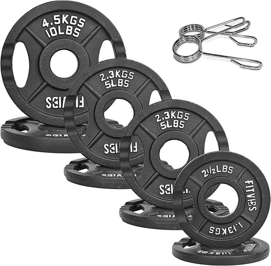 Fitvids Cast Iron 2-Inch Olympic Plate Weight Plate for Strength Training and Weightlifting