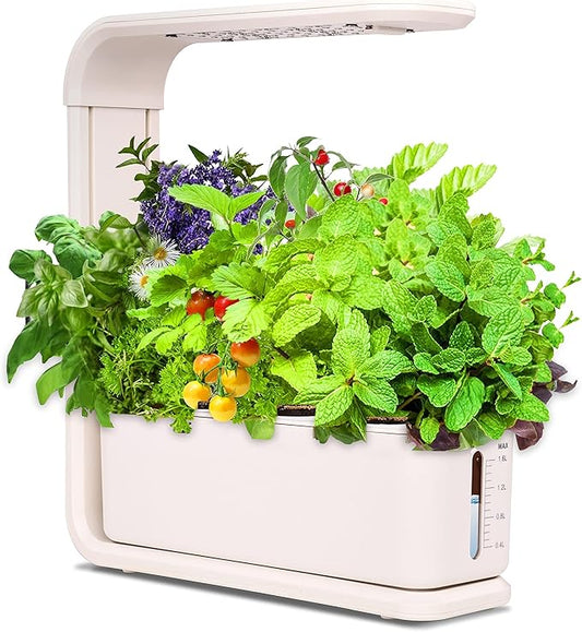 Hydroponic Growing System, 12-Pod Indoor Garden with LED Grow Light & Height-Adjustable Stand, Quiet Smart Pump Germination Kit, Fresh Harvest Hydroponic Planter for Herbs/Vegetables, White