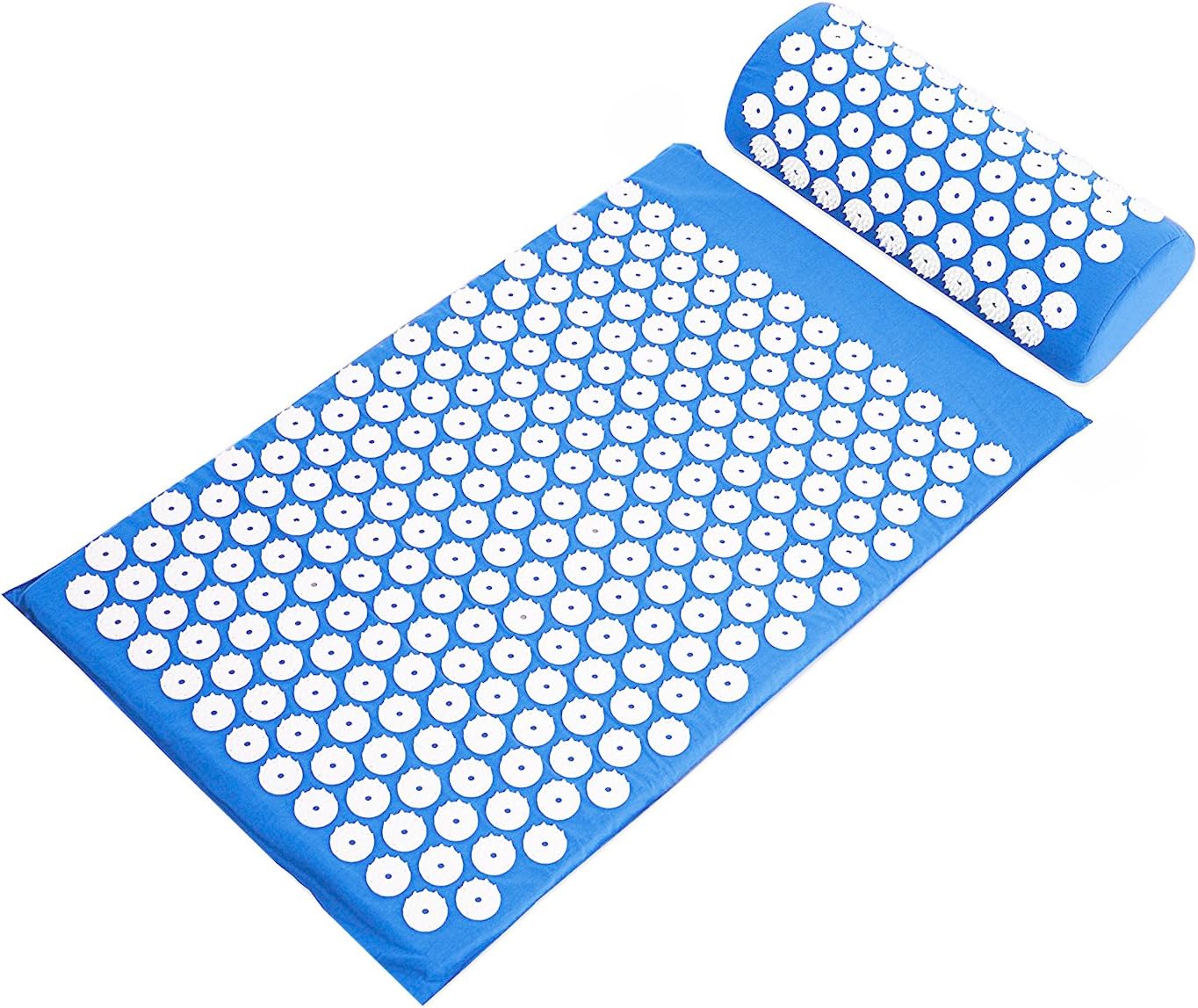 Signature Fitness Acupressure Mat and Pillow Set for Back/Neck Pain, Acupuncture Products to Relieve Muscle Fatigue, Improve Insomnia for Sedentary People, Acupuncture Eases Stress, Massage Mat