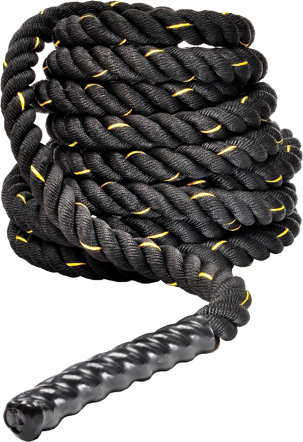 Signature Fitness Battle Rope 1.5Inch 2 Inch Diameter Poly Dacron 30 FT, 40 FT, 50 FT Length, Heavy Ropes for Home Gym and Workout