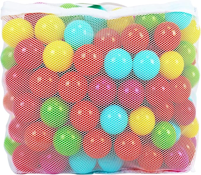 Elevon 2.3-Inch Phthalate Free BPA Free Non-Toxic Crush Proof Play Balls Pit Balls- 6 Bright Colors in Reusable and Durable Storage Mesh Bag with Zipper, 100-Count