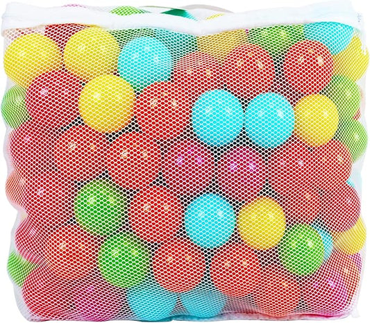 Elevon 2.3-Inch Phthalate Free BPA Free Non-Toxic Crush Proof Play Balls Pit Balls- 6 Bright Colors in Reusable and Durable Storage Mesh Bag with Zipper, 100-Count